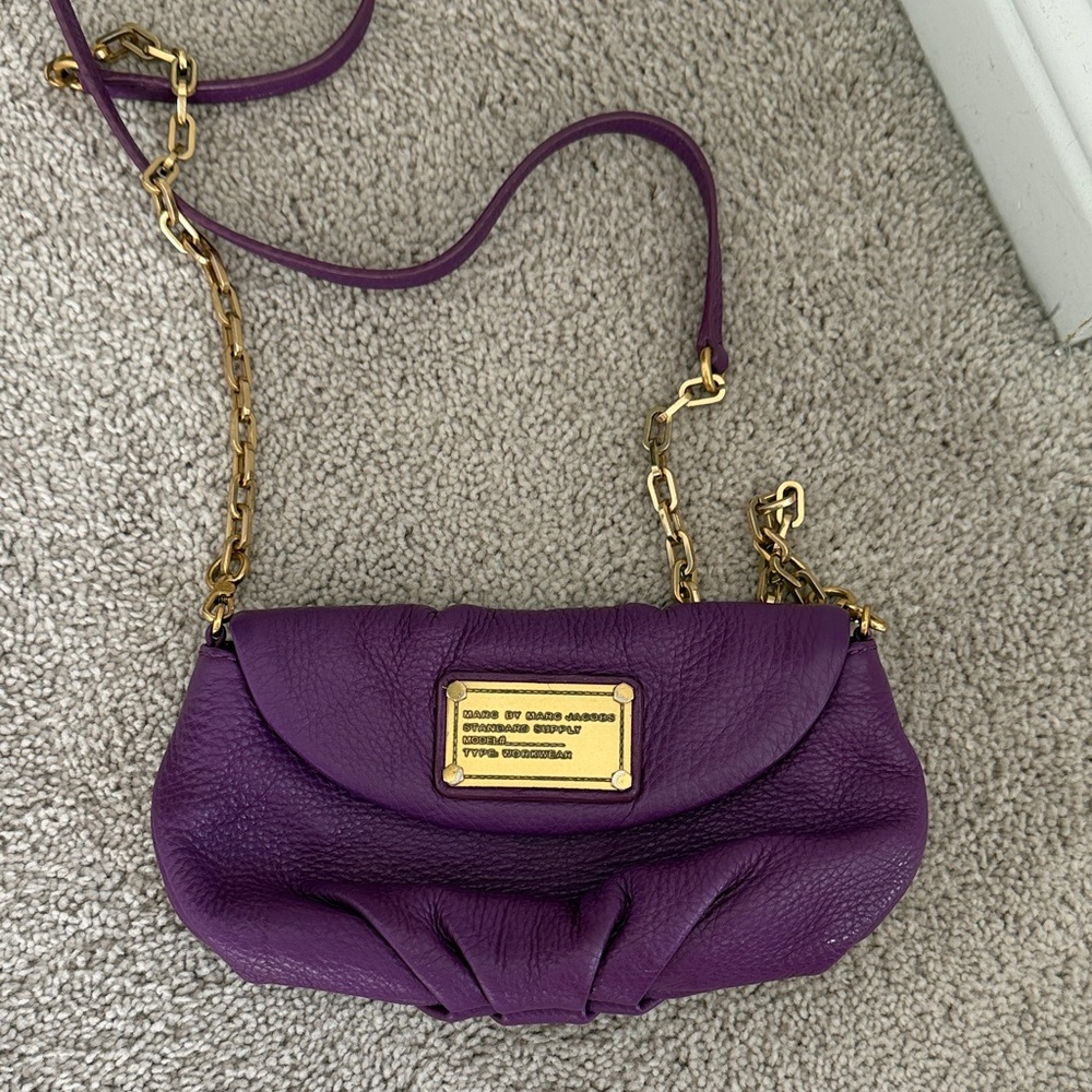 Marc Jacobs Purple Crossbody Bag with Gold Chain